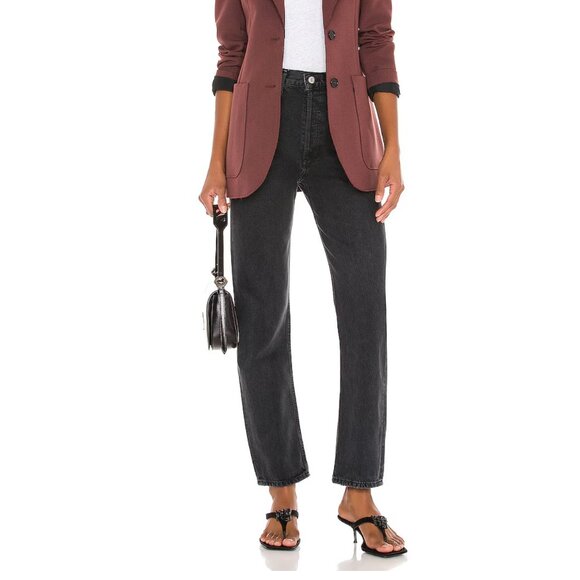 Agolde 90's Pinch Waist Jeans - Black Tea - Size 25 - Picture 1 of 9